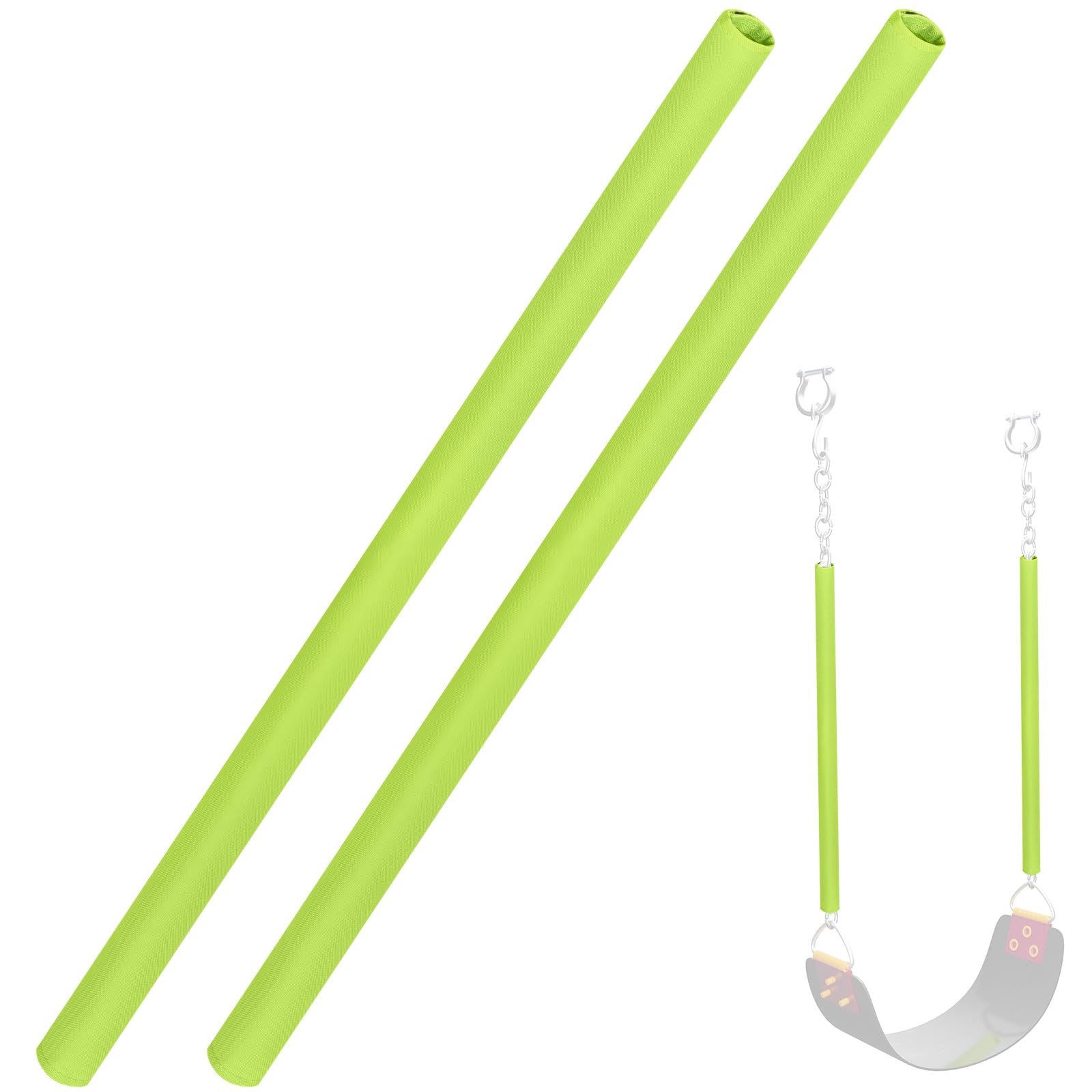 Cosmos 2 Pcs Swing Chain Cover Swing Handle Grip Sleeve for Playground Swingset Accessories, Porch Swings Barrier Chain in Garden Backyard Patio Outdoor (Green)