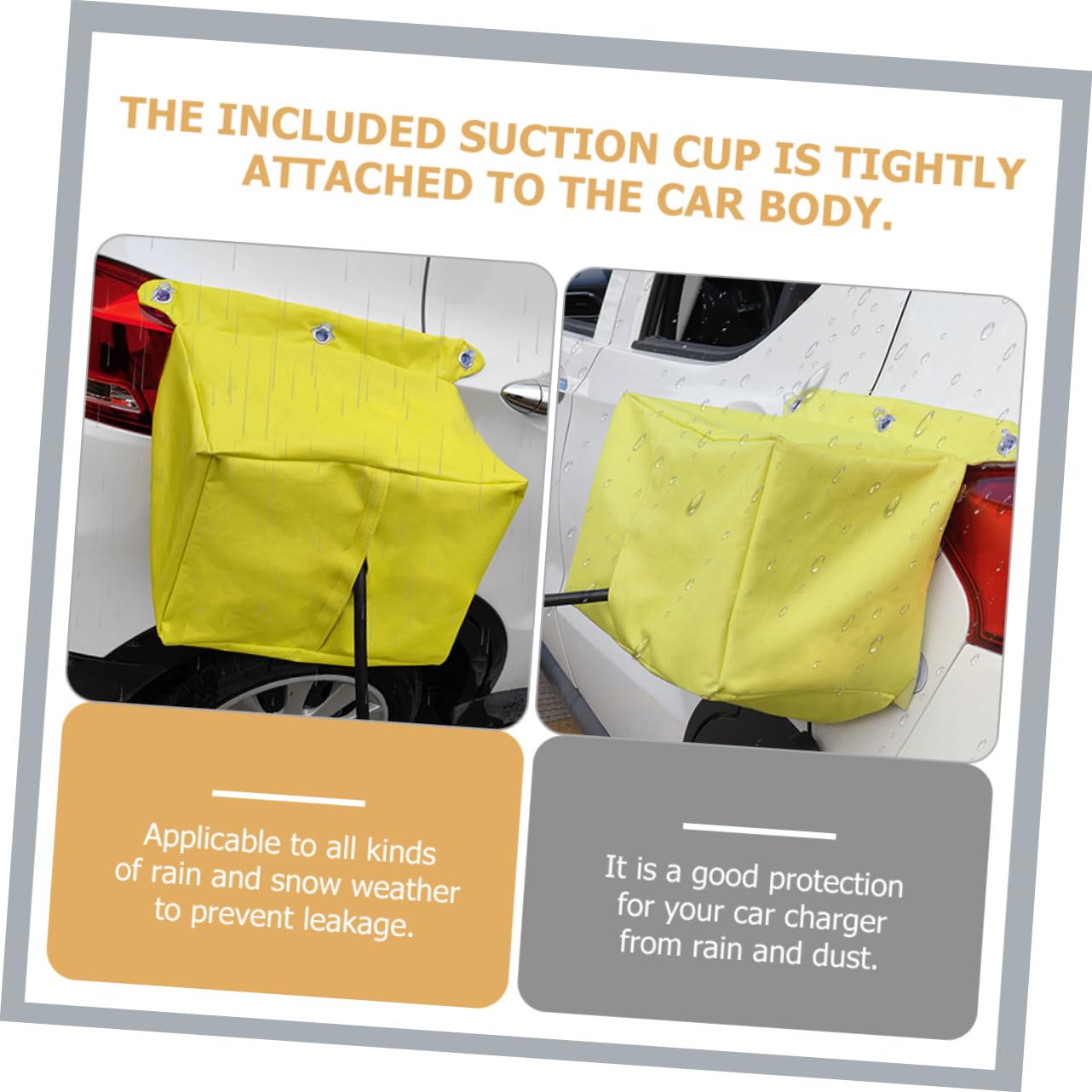 Housse de Protection Jaune pour Chargeur de Véhicule Électrique Résistante à Neige Gel Imperméable en Tissu Oxford pour Usage Extérieur en Hiver
