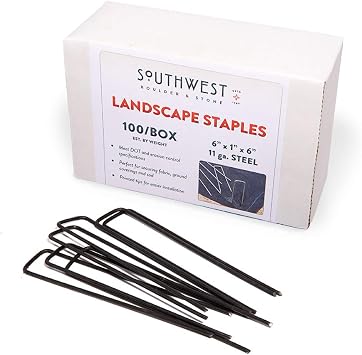 Landscape Staples 100-Pack | 6-Inch, Heavy Duty Steel Staple Garden Stakes for Weed Barrier Fabric, Erosion Control, Irrigation Lines, Sod Installation, Artificial Grass, Ground Coverings and More!