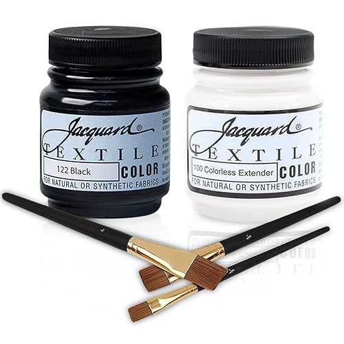 Jacquard Textile Paint 2.25 Oz Black & White Fabric Paint set