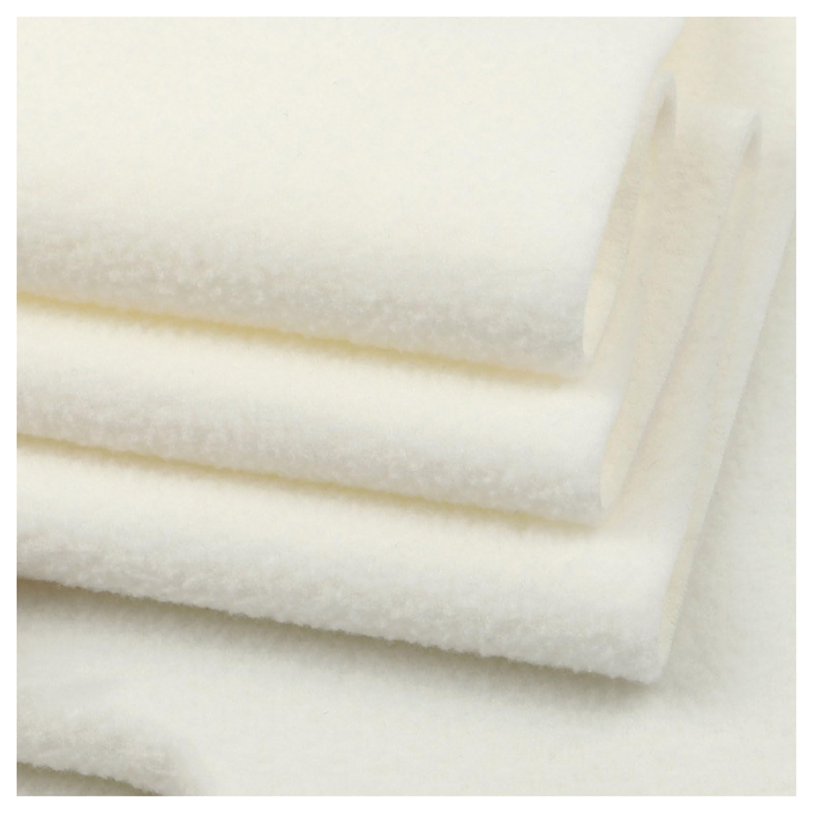 AITAF Polar Fleece Fabric, 160cm Width, Anti-Pill, Plain, Solid, Cream, Polyester/100%, 50x160cm, 27 Colors