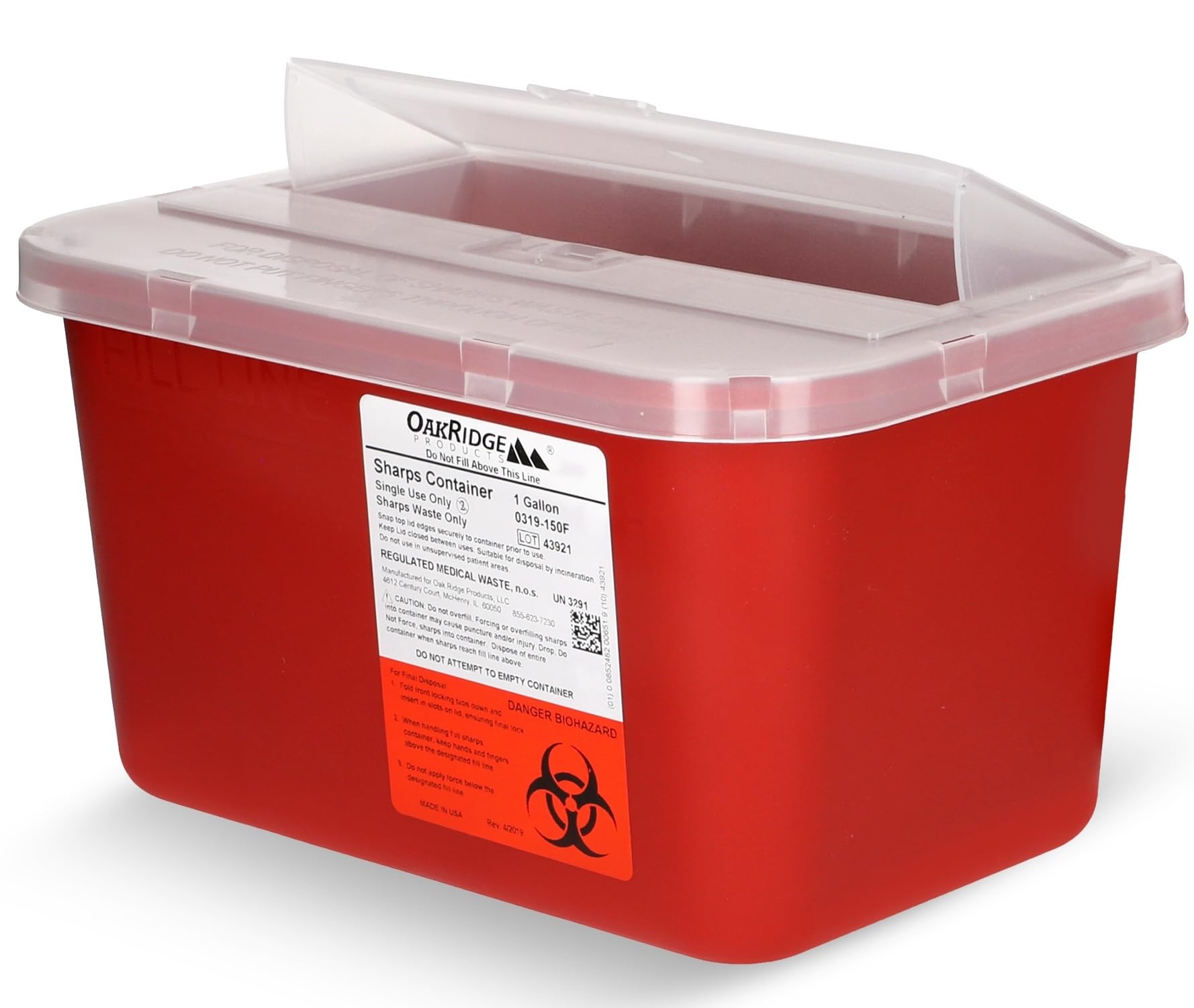 Oakridge 1 Gallon Sharps Container - CDC Approved -7 Oakridge 1 Gallon Sharps Container - CDC Approved -7