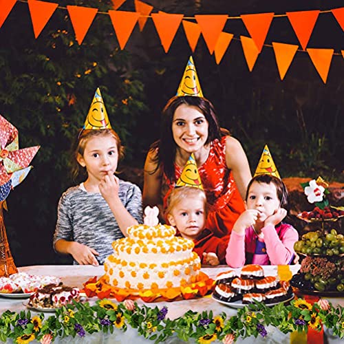 BEIJIALY Artificial Rose Flower Runner, Simulation Flower Garland, Hanging Boho Sunflower and Rose Floral Garland Flowers Vines for Wedding Door Wall Decoration(Colorful)