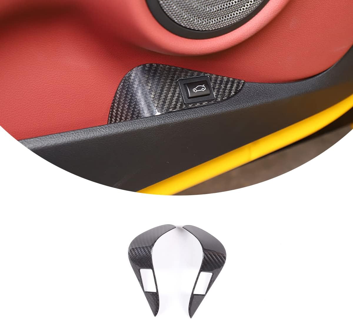 100% Real Carbon Fiber for Supra GR A90 A91 MK5 2019 2020 2021 2022 2023 2024 Interior Trunk Switch Decorative Frame, Car Interior Decorative Frame (Black Carbon Fiber Pattern)