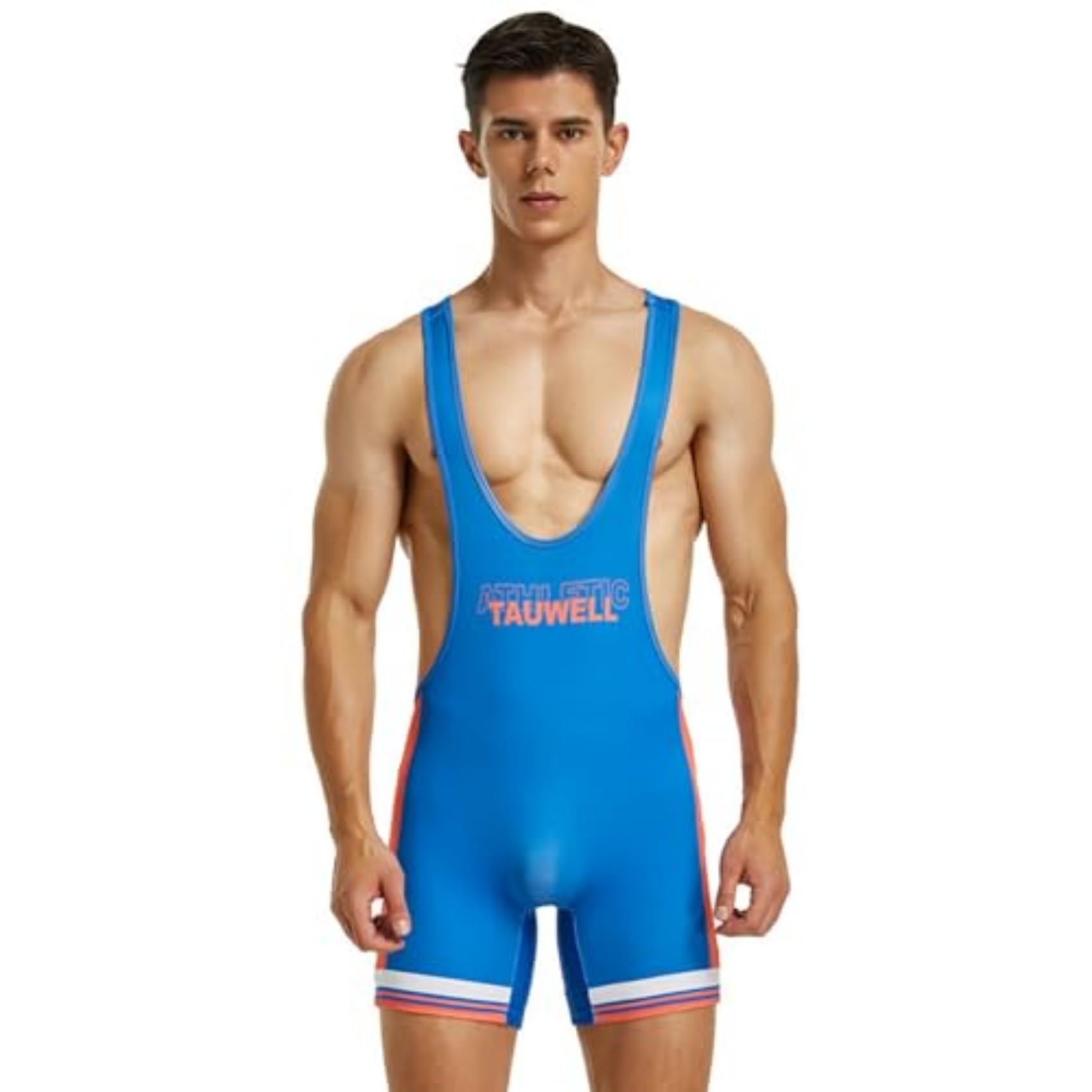Wayonge Men's Wrestling Singlet Athletic Leotard for Active Wrestling or Workout Jumpsuits Men's Sleeveless Sport Bodysuit, Tw9710-blue, XL — image 1