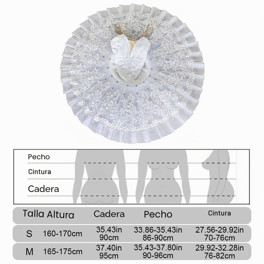 Tutú De Ballet Profesional para Adultos, Vestido De Ballet para Mujer, Disfraces De Bailarina, Falda Tutú con Lentejuelas Blancas para Escenario