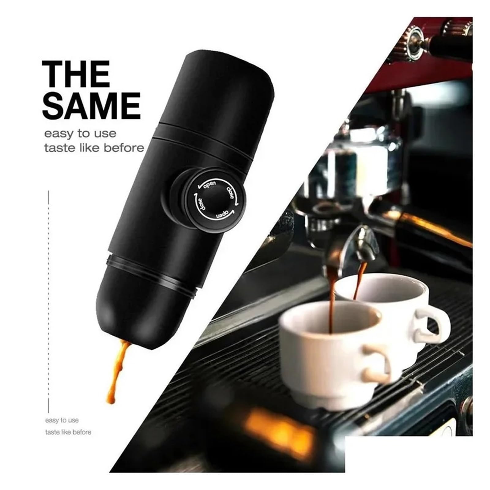 Macchinetta del Caffe Portatile, Macchina for caffè espresso portatile a pressione manuale Mini Espresso Capsule Coffee Machine Tazza Mini Espresso Caffettiera portatile for viaggio ,per viaggi, campe