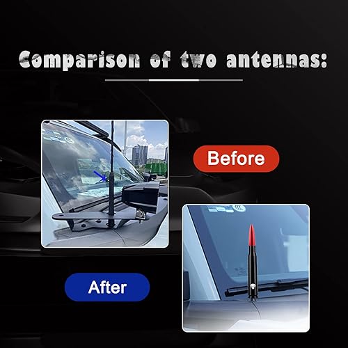 Miniatura 9 de Miytsya Antena de bala para camioneta GM Chevy Silverado 1500 2500 3500 HD Avalanche GMC Sierra 1500 2500 3500 Denali Accesorios para camionetas de