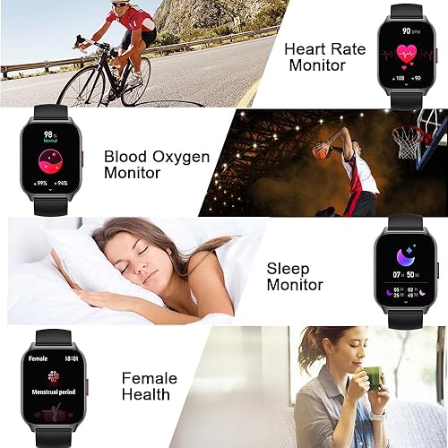 Miniatura 4 de HMZSWDP Reloj inteligente, reloj inteligente de 2.01 pulgadas para hombres y mujeres, responderhacer llamadas, presión arterial SpO2 monitor de