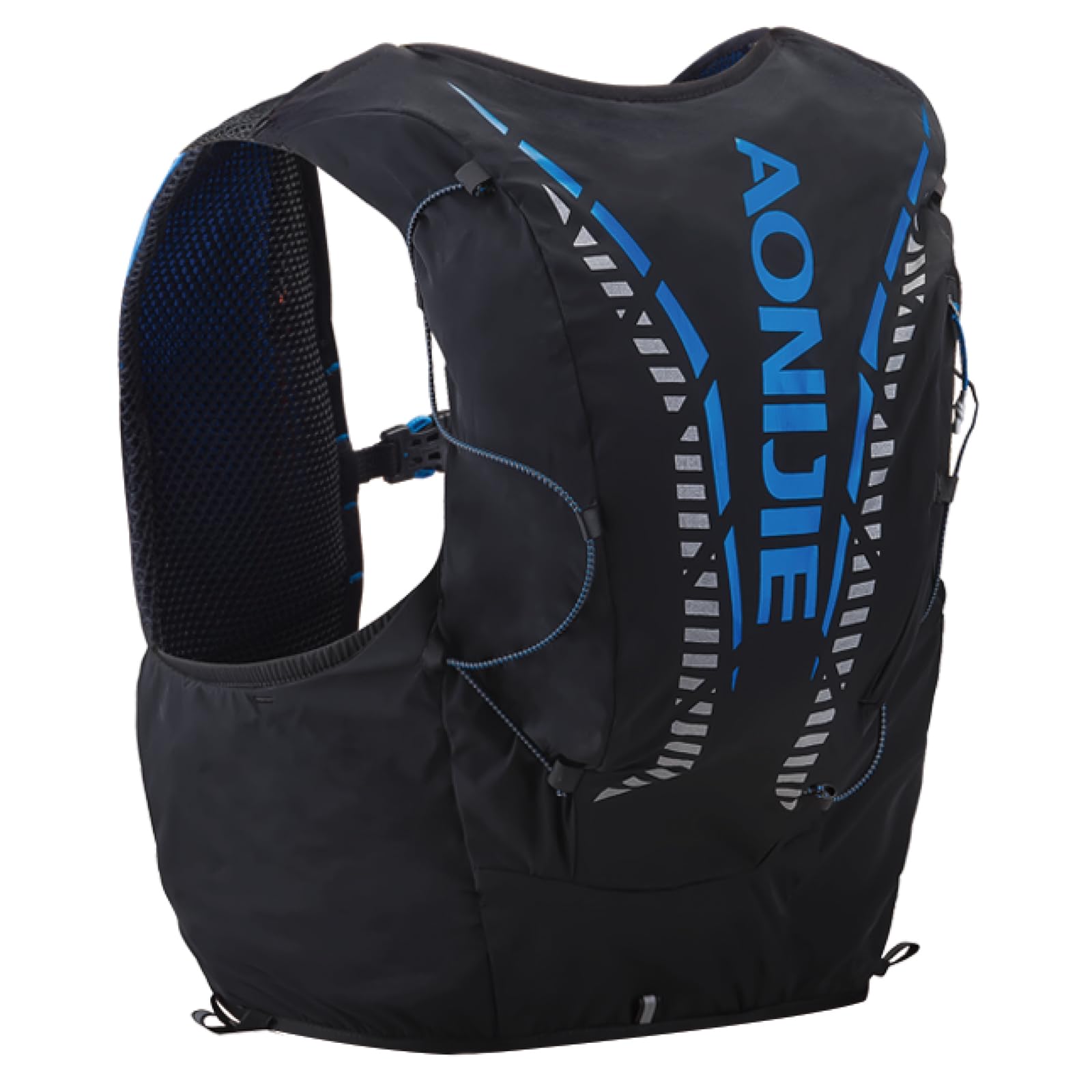 TRIWONDER 12L Hydration Vest Backpack, Lightweight Running Pack for Trail Marathon Hiking Cycling (Black & Blue - Only Vest, M/L - 90-102 cm)