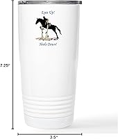 Vista 4 de CafePress Eyes Up Heels Down Horse - Vaso de café de acero inoxidable con aislamiento, de 20 onzas