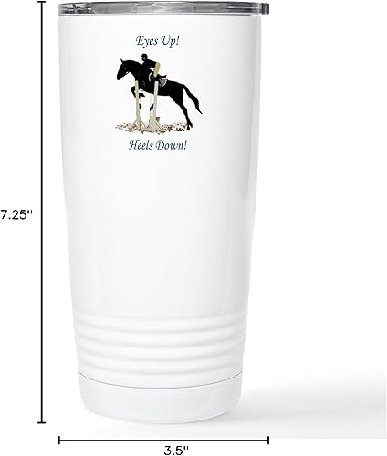 Miniatura 4 de CafePress Eyes Up Heels Down Horse - Vaso de café de acero inoxidable con aislamiento, de 20 onzas