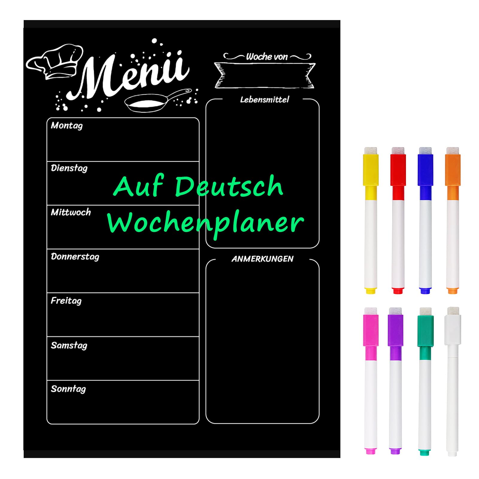 MoKo A3 Wochenplaner Abwischbar, Deutsch Wochenplaner Magnet