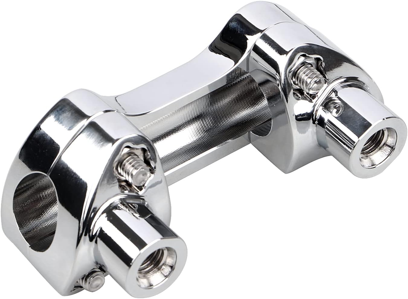 Chrome 1.5 Inch Handlebar Risers w/Anti-Slip Top Clamp for Harley 1" Bar Motorcycle Sportster Dyna Fat Boy Softail FLSTF FXSTC FXST FXD FXDWG
