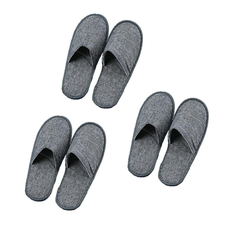 grigio Ciabatte da Viaggio, Pantofole Hotel,Pantofole Ospiti,Pantofole Antiscivolo,Ciabatte Ospiti,Antiscivolo,per Ospiti Spa Famiglia Hotel Festa Casa,3 Paia