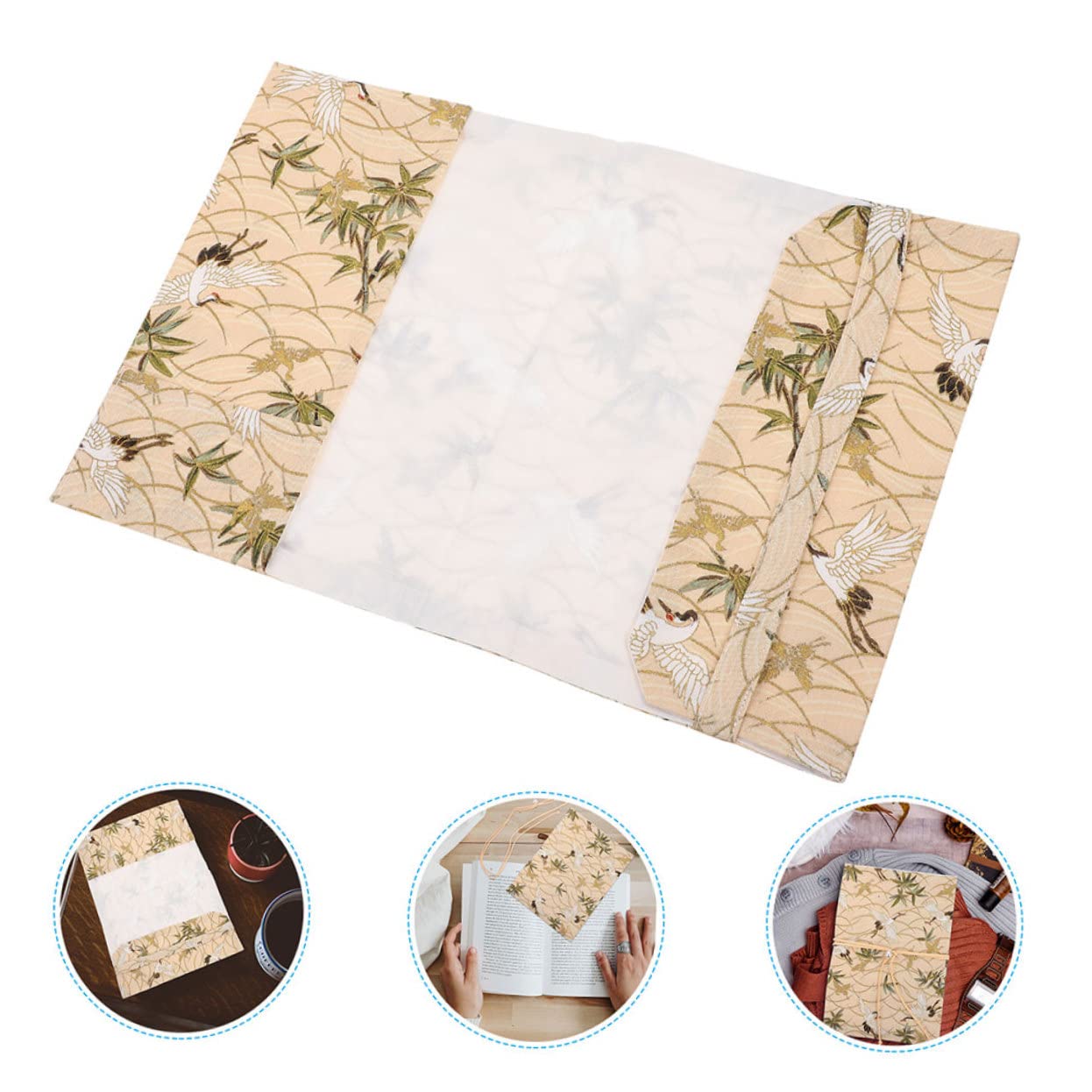 Lurrose 5 Pz Copertina Del Libro in Tessuto Di Gru Piccoli Morsetti Per Scialle Maniche a Libro in Tessuto Arredamento Creativo Del Libro Delicato Arredamento Del Libro Beige Stoffa