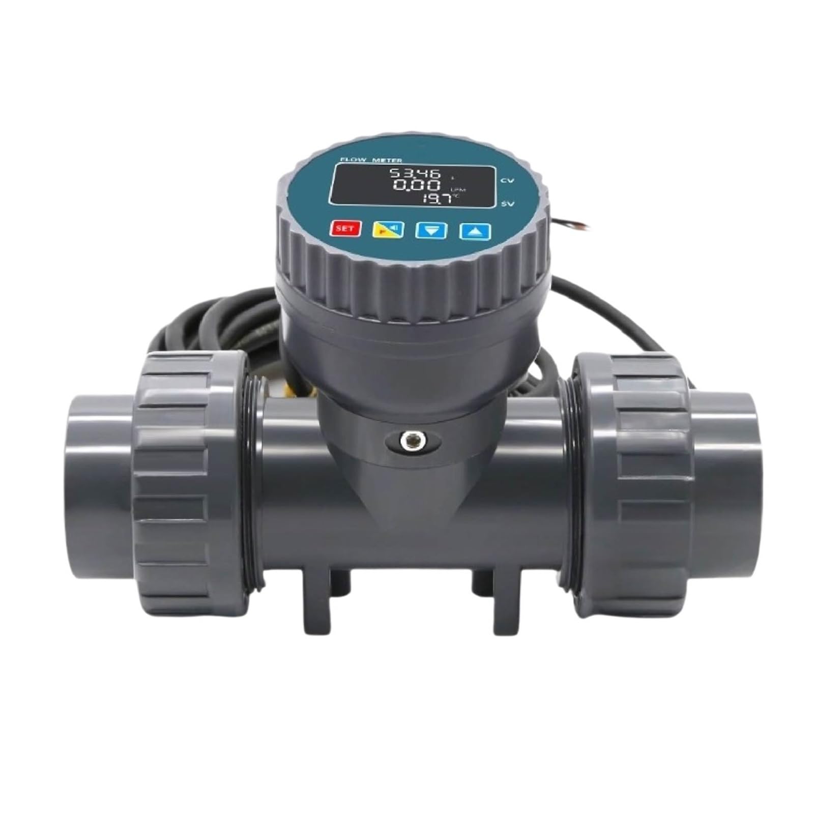 QfUxYYSLD PVC Digital Flow Meter RS485 Display Acid-Alkali Large Diameter for Agricultural Irrigation Water Pipeline(ZJPVC-LCD-DN40-485)