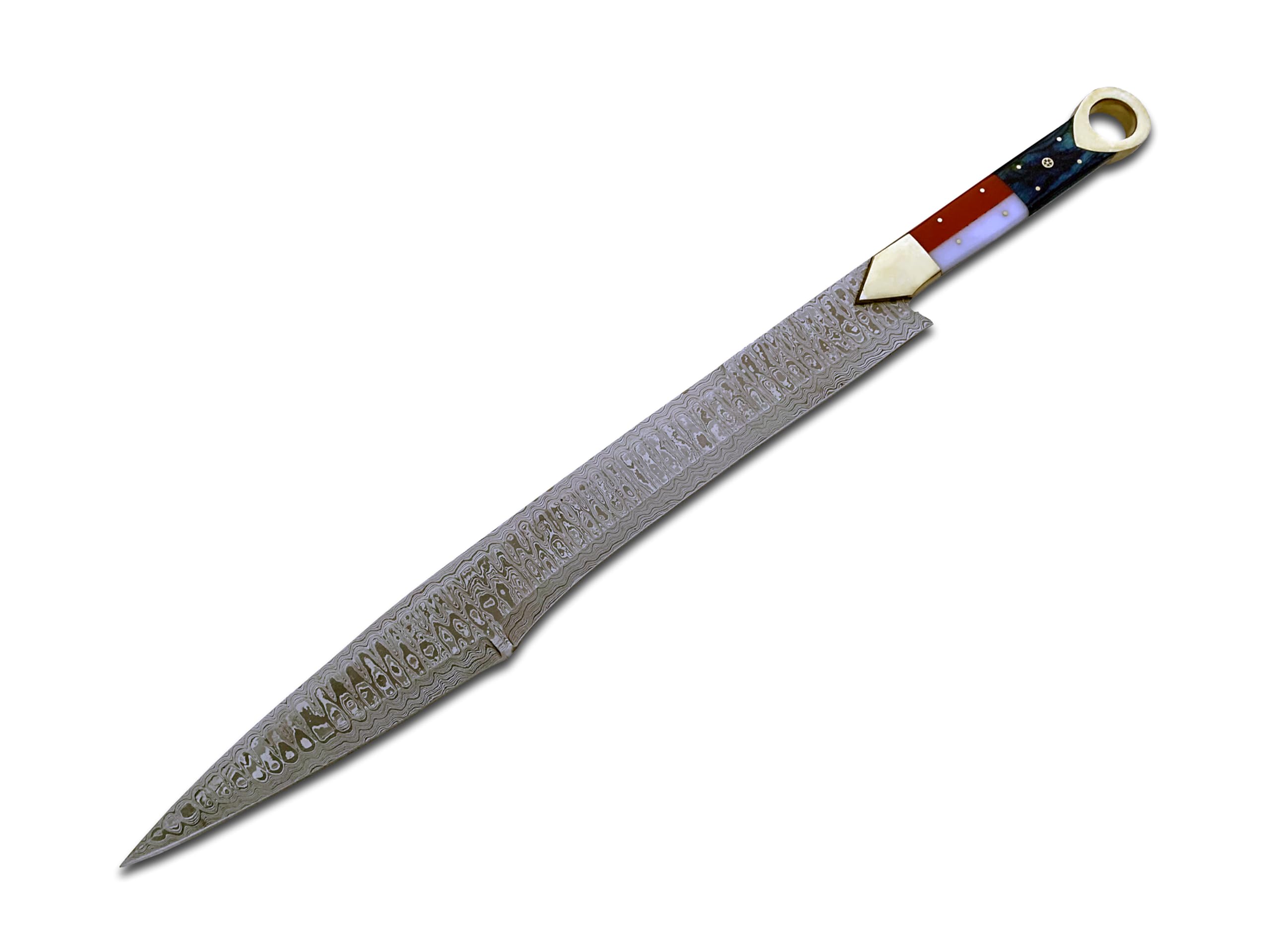 PAL 2000 KNIVES Custom Handmade Damascus Steel 26.5 Inches Viking Hunting Sword Knife with Sheath 6059
