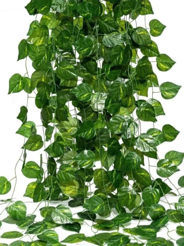 Artificial Garlands Hanging Leaves Greenery Vine Creeper Plan Contains 30 Leaves -Each String 7.2ft (Pack of 4)