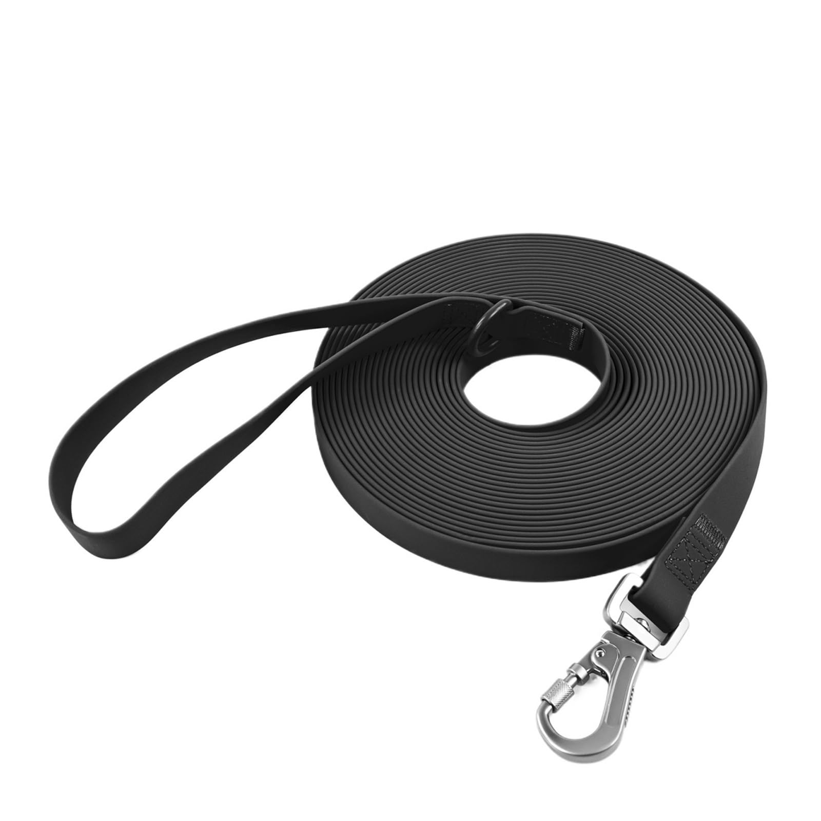 Laisse longue en PVC de 5M noire pour chiens moyens et grands