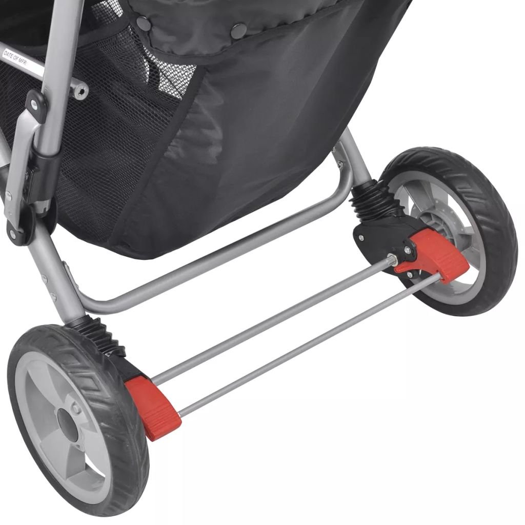 Passeggino Gemellare a Tandem, con tettoie anteriori e posteriori, ruote girevoli 360° e bloccabili, cestino ampio, acciaio e tessuto Oxford, 122,5 x 53,5 x 111 cm, per bambini da 6 a 36 mesi