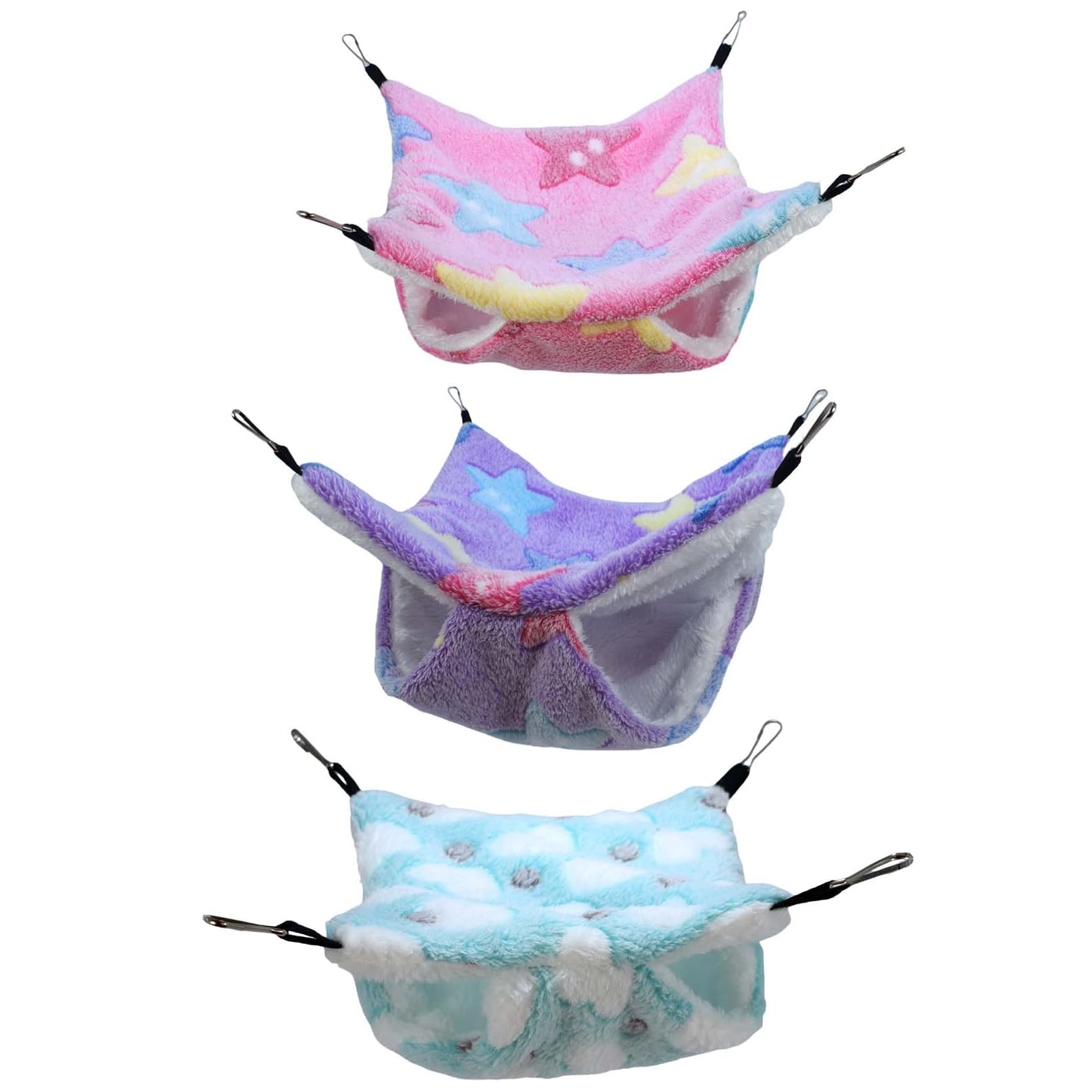 GYTFOG 3-Pack Double Layer Pet Hammock Rat Cage Accessories