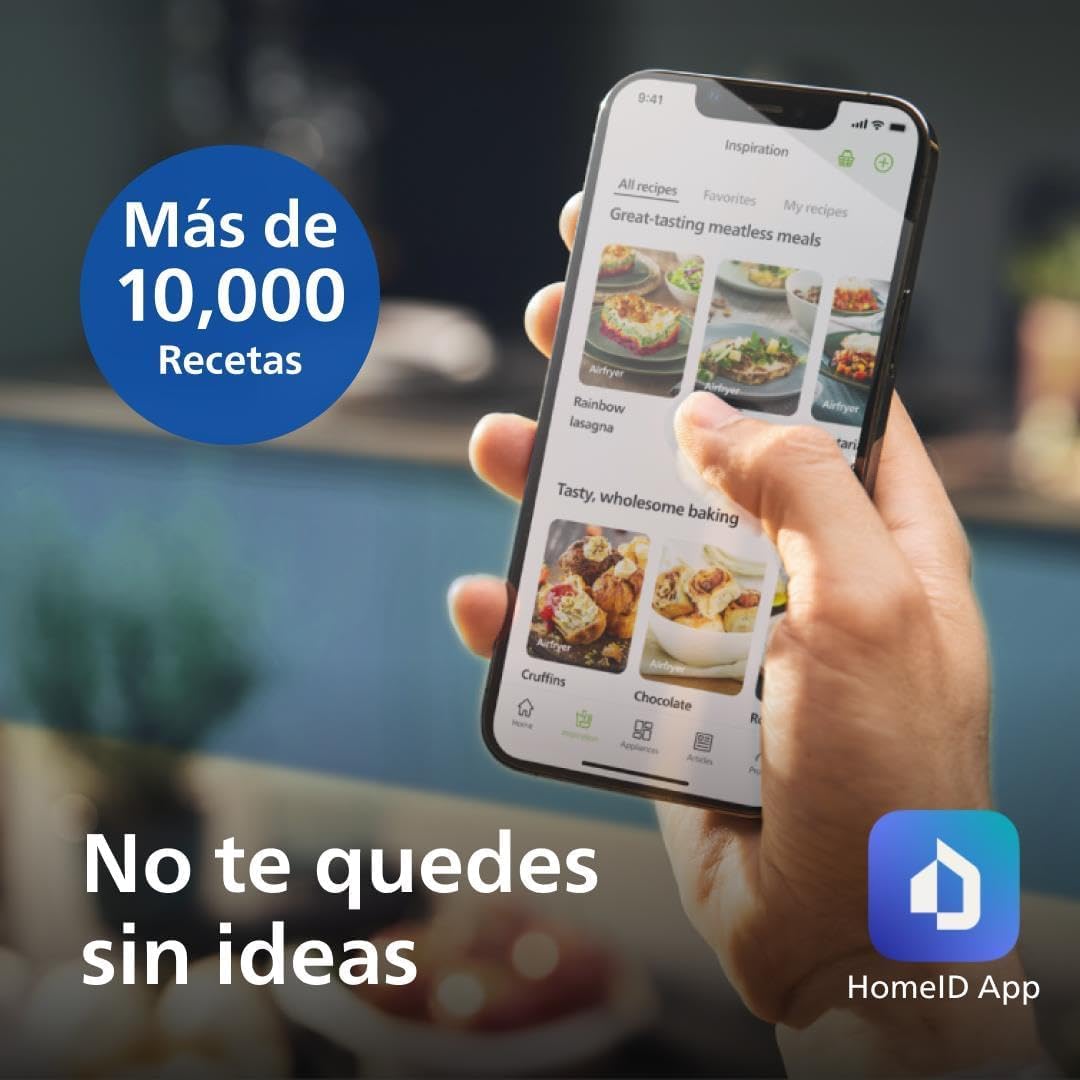 Philips Essential Airfryer XL - 6.2L, Freidora sin Aceite, Tec Rapid Air, Pantalla Táctil, NutriU App (HD9270/90)