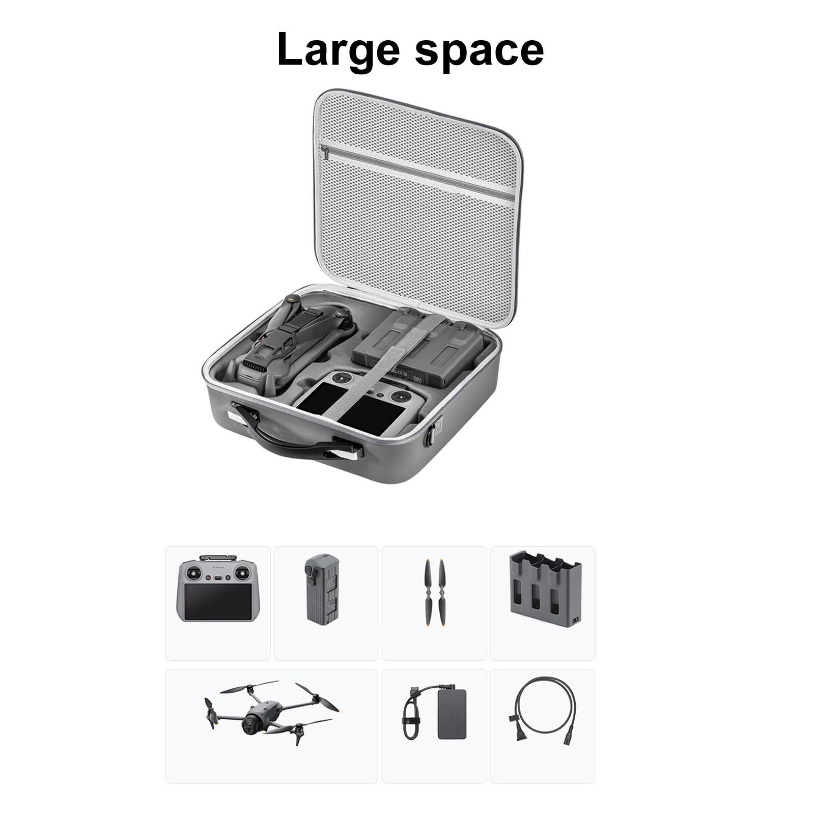 Tosuny Wodoodporne Etui Transportowe na Drona do 4 Pro, Amortyzujące | Drone Travel Case with PU Shell for RC PRO2, 240W Charger, Storage Bag for Drone Accessories