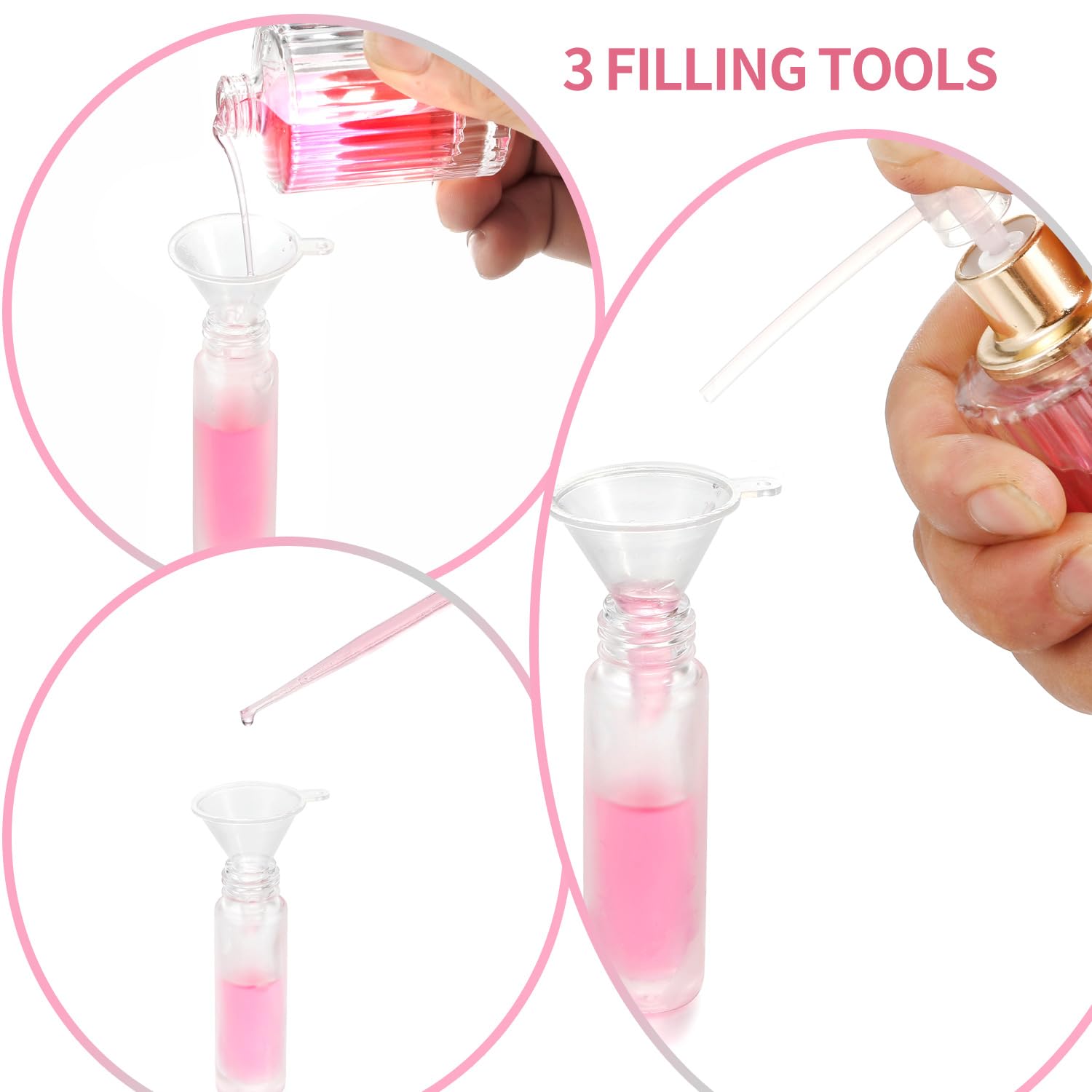 Lot de 12 flacons roulants vides en verre dépoli avec billes en acier inoxydable et bouchons rechargeables pour parfum (12 bouchons en bambou)