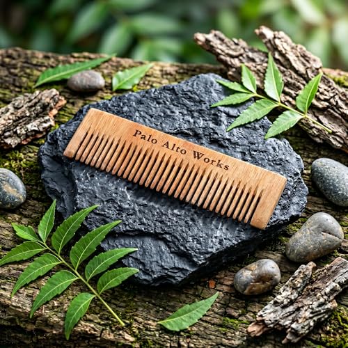 Peine de bolsillo de madera natural antiestático miniatura 6
