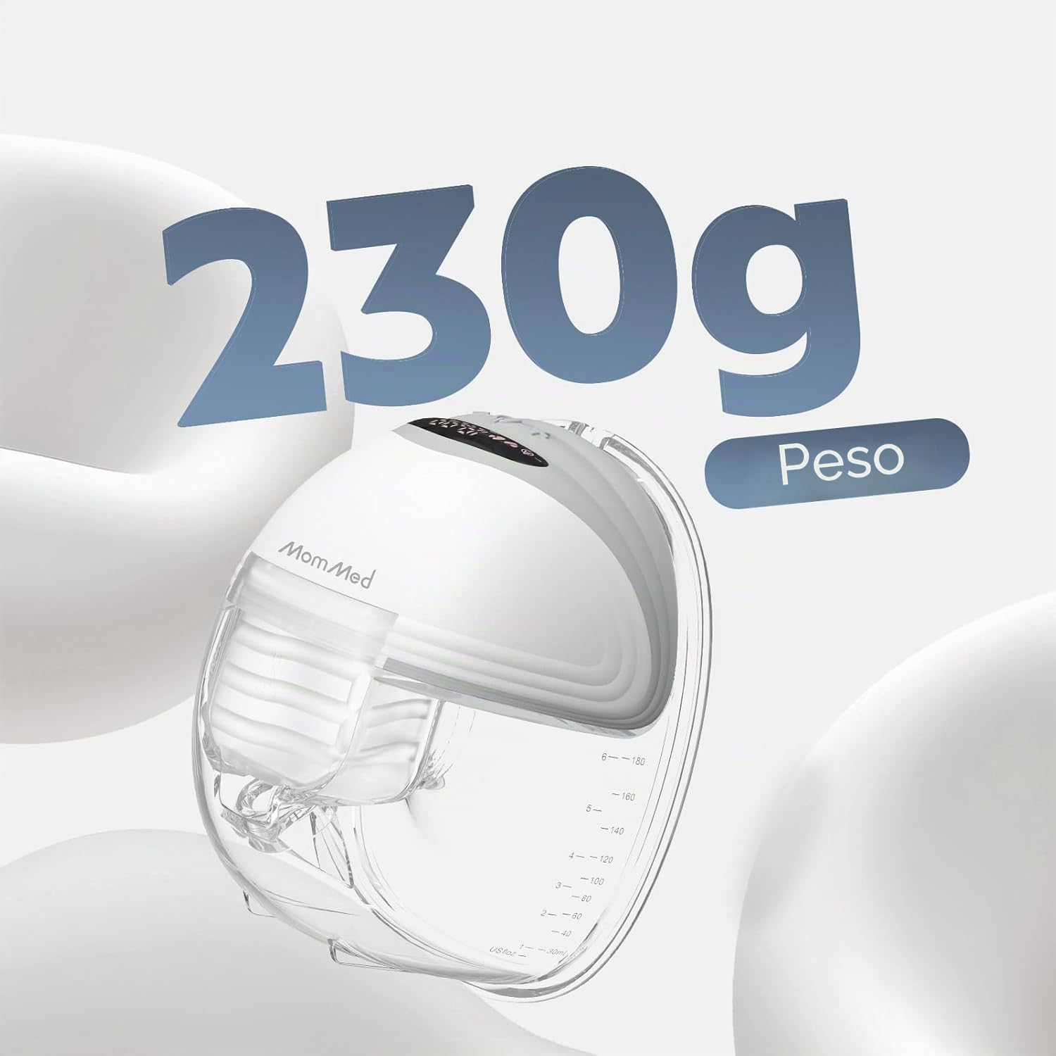 MOMMED Sacaleches Electricos, 24 mm Extractores de Leche Electrico con 3 modos y 12 potencias, Sacaleches Manos Libres de diseño a prueba de fugas, incluye 17/19/21 mm inserciones de brida