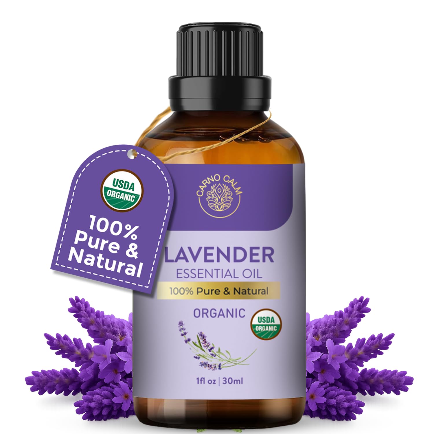 Organic Lavender Essential Oil 30ml | 100% Pure & Natural Lavender Oil for Diffuser, Aromatherapy, Skin, Sleep & More – 1 fl oz