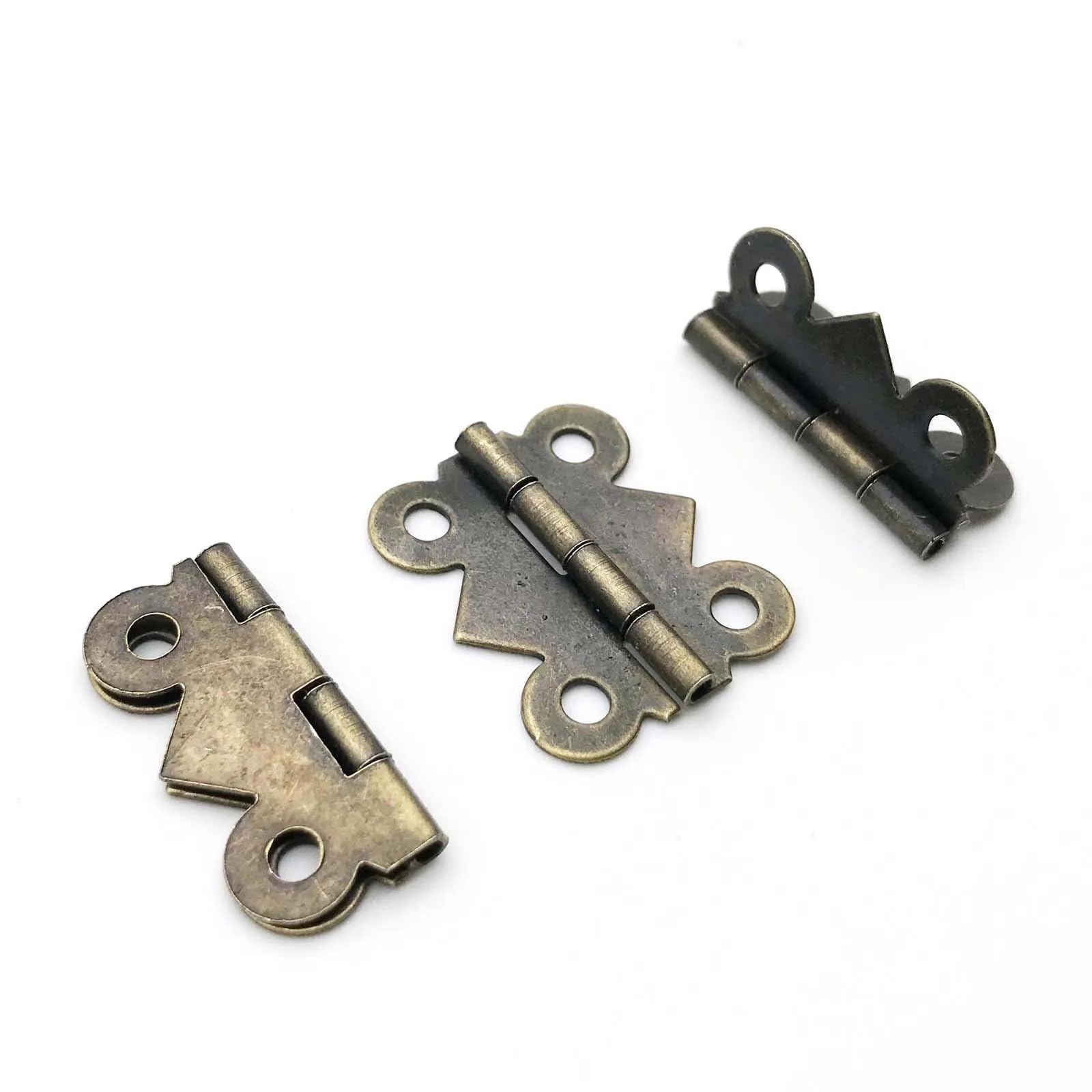 Rmwkrmogrf Bronze M 20X25mm Antique Brass Golden/Bronze Shape Wooden Case Cabinet Door Hinge With Screw 12Pcs(Bronze M 20X25mm)