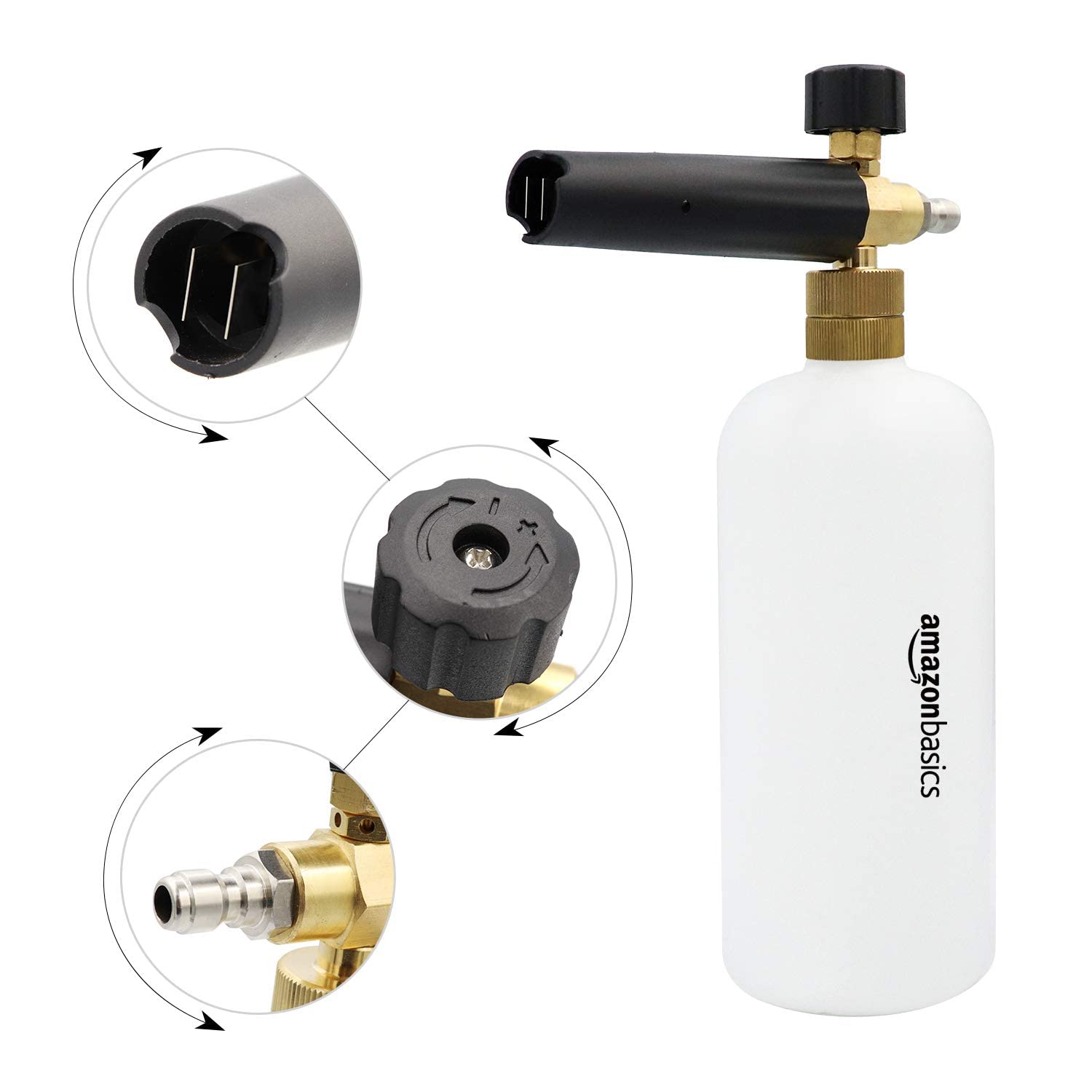 Amazon Basics Canon à mousse à raccord rapide 1/4" (1.6 cm) pour nettoyeur à pression, 1 l