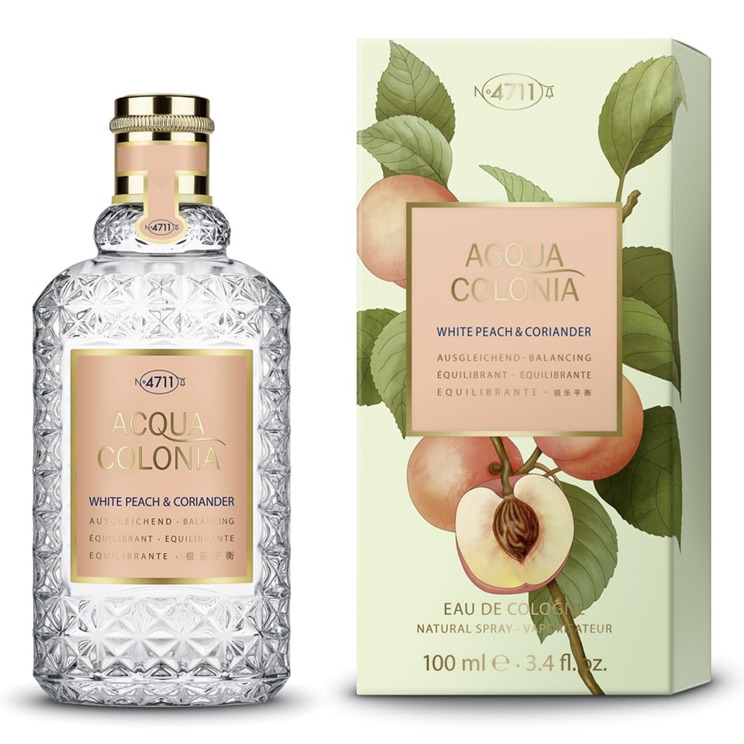 4711 Acqua Colonia® White Peach & Coriander | Eau de Cologne - ausgleichend - Wellness für die Sinne | 100ml Natural Spray