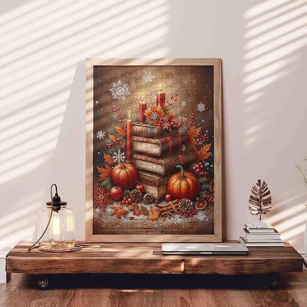 Puzzle d'automne de 1 000 pièces pour Adultes et étudiants - Décoration d'intérieur relaxante - Jeu de Cerveau Vintage - 50,8 x 68,6 cm - Défi saisonnier d'intérieur - 3