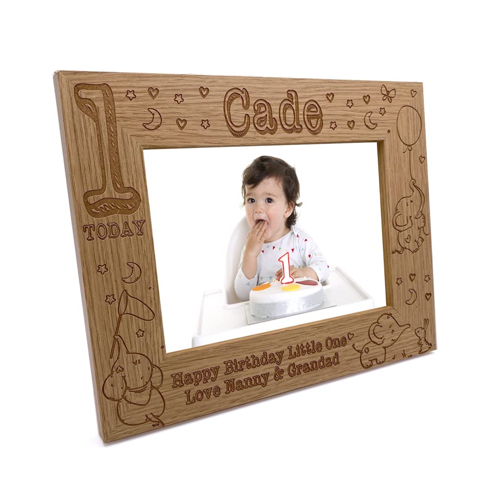 Personalised Baby Boy's First Birthday Photo Frame gift (4 x 6 Inch)