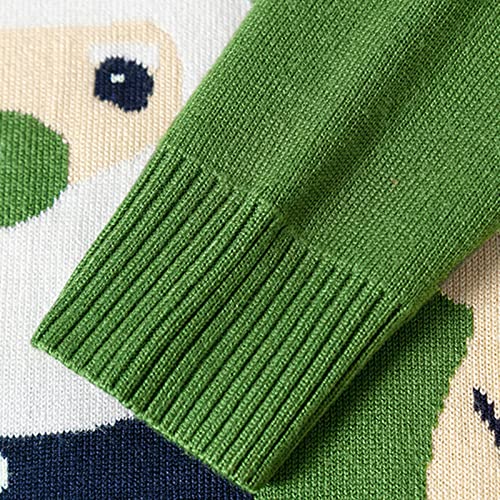 Warm Clothes for Little Boys Toddler Boys Girls Christmas Cartoon Santa Deer Prints Sweater Long (Green, 4-5 Years)3