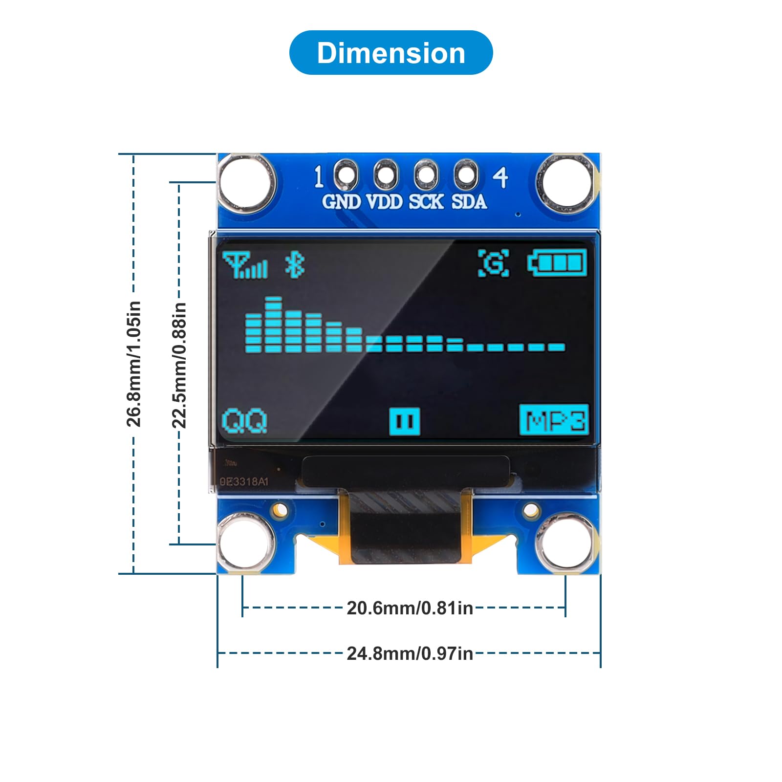 Amazon.com: 0.96 Inch OLED Display Module 12864 LCD Screen 128x64
