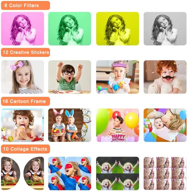Upgrade Kids Selfie Camera, Christmas Birthday Gifts for Girls Age 3-9, HD Digital Video Cameras for Toddler, Portable Toy for 3 4 5 6 7 8 Year Old Girls with 32GB SD Card - Orange 5 619jOcellbL. AC