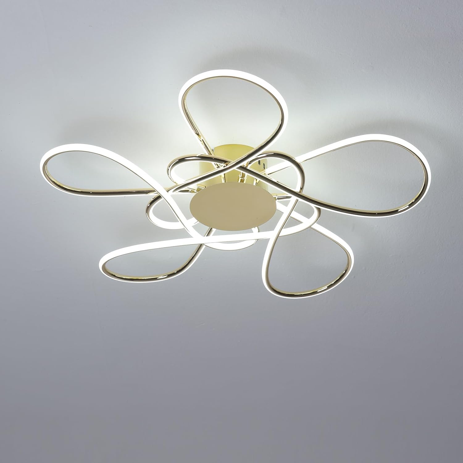 Aluminum LED Ceiling Light,Dimmable Chandelier Light Fixture with Remote for Living Room Dining Room Bedroom Kitchen 3000K-6000K