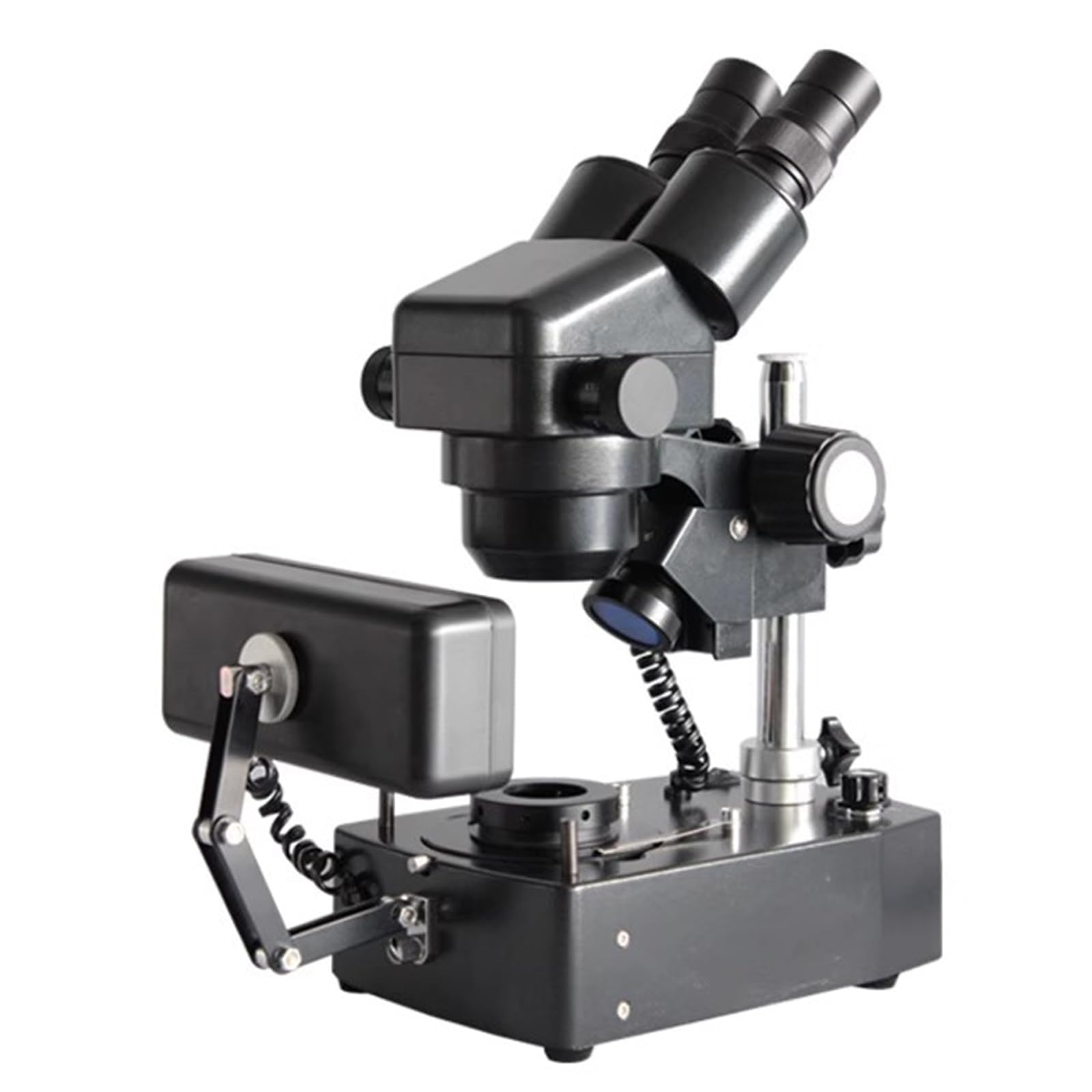 Microscopio Binocular estereoscópico para Gemas, Aumento de 10-40X, oculares WF10x, Objetivo con Zoom de 1X-4X, iluminación Superior, Inferior y Lateral