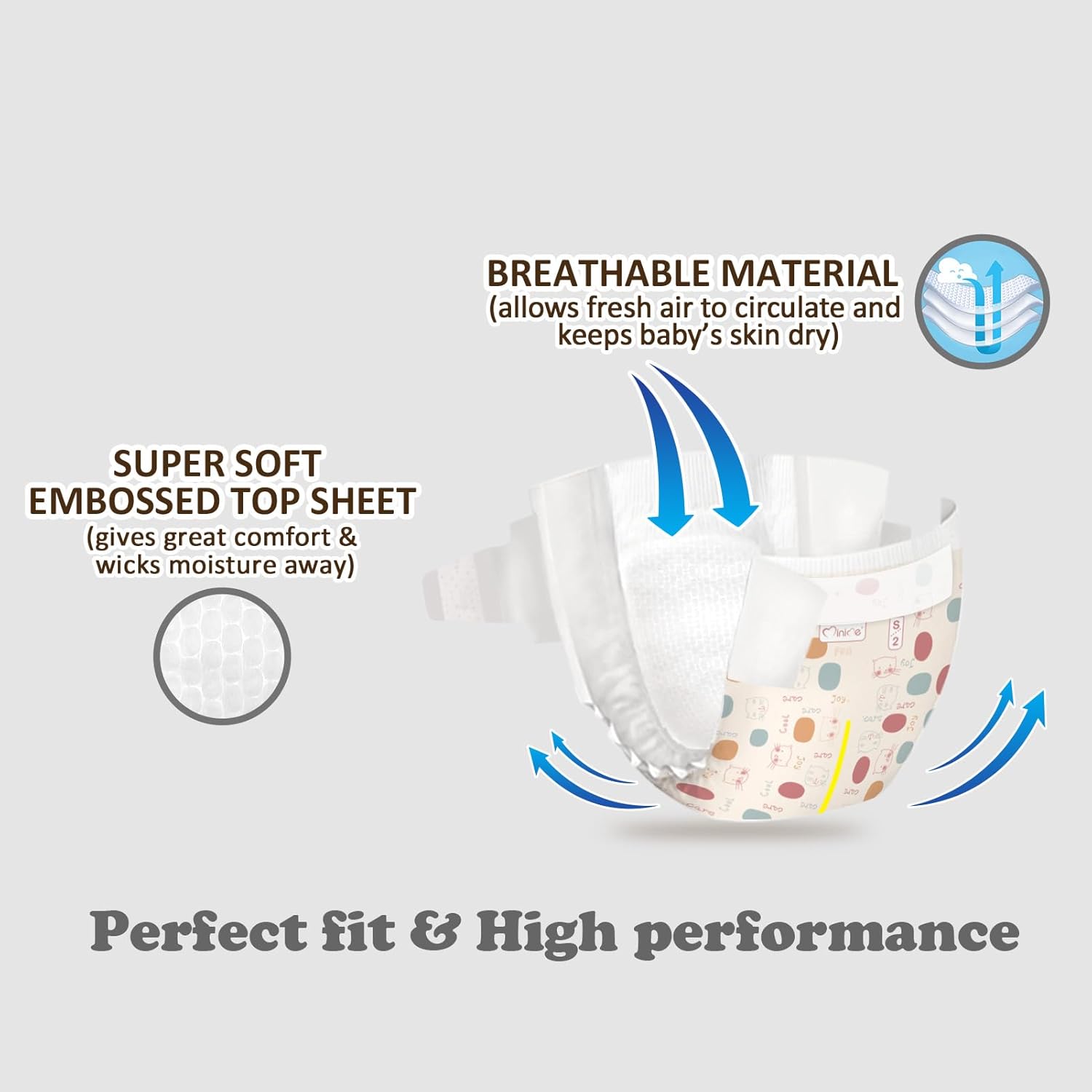 Minime Baby Diapers - Size 2 (9-18 lbs), Small, 100 Count, Premium Ultra Soft Disposable Baby Diapers, Hypoallergenic, Fragrance Free