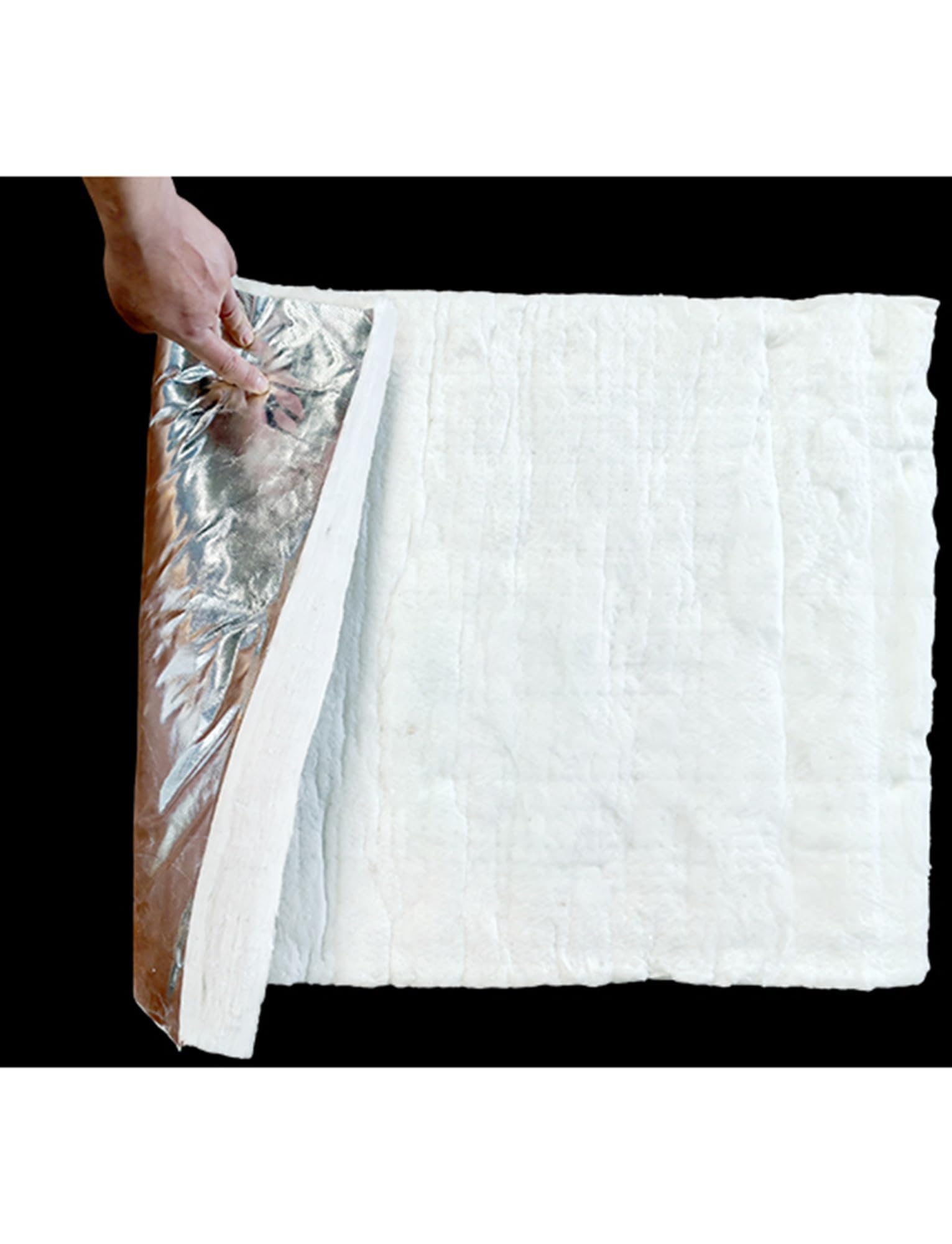 Manta aislante de fibra de cerámica con papel de aluminio, envoltura ignífuga de alta temperatura para HVAC y conductos de ventilación