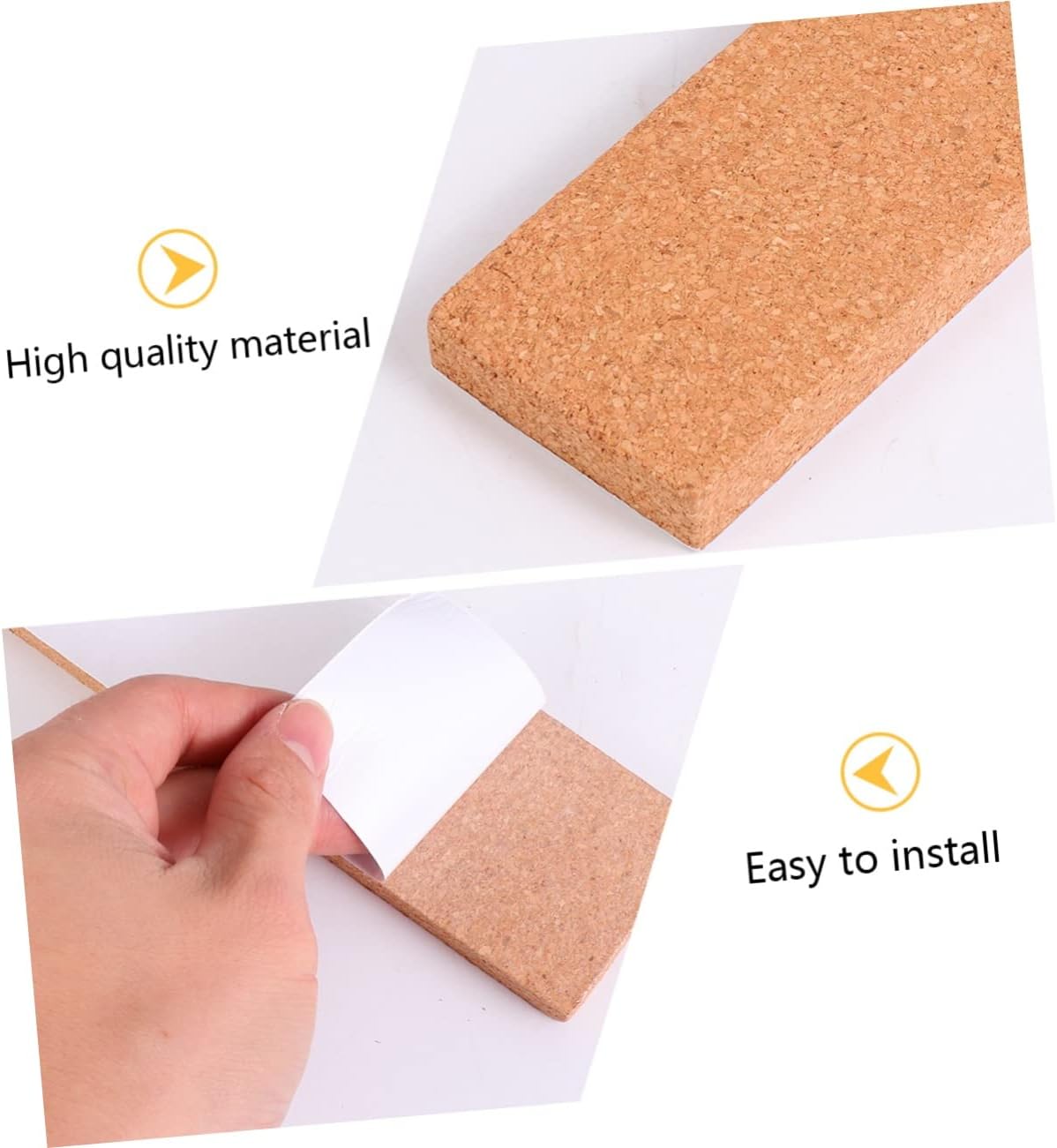 Lurrose 4pcs Cork Bulletin Board Strips with Pushpins Frameless Bars for Office Home and Classroom Use Easy Memo Display and Decorative Wall