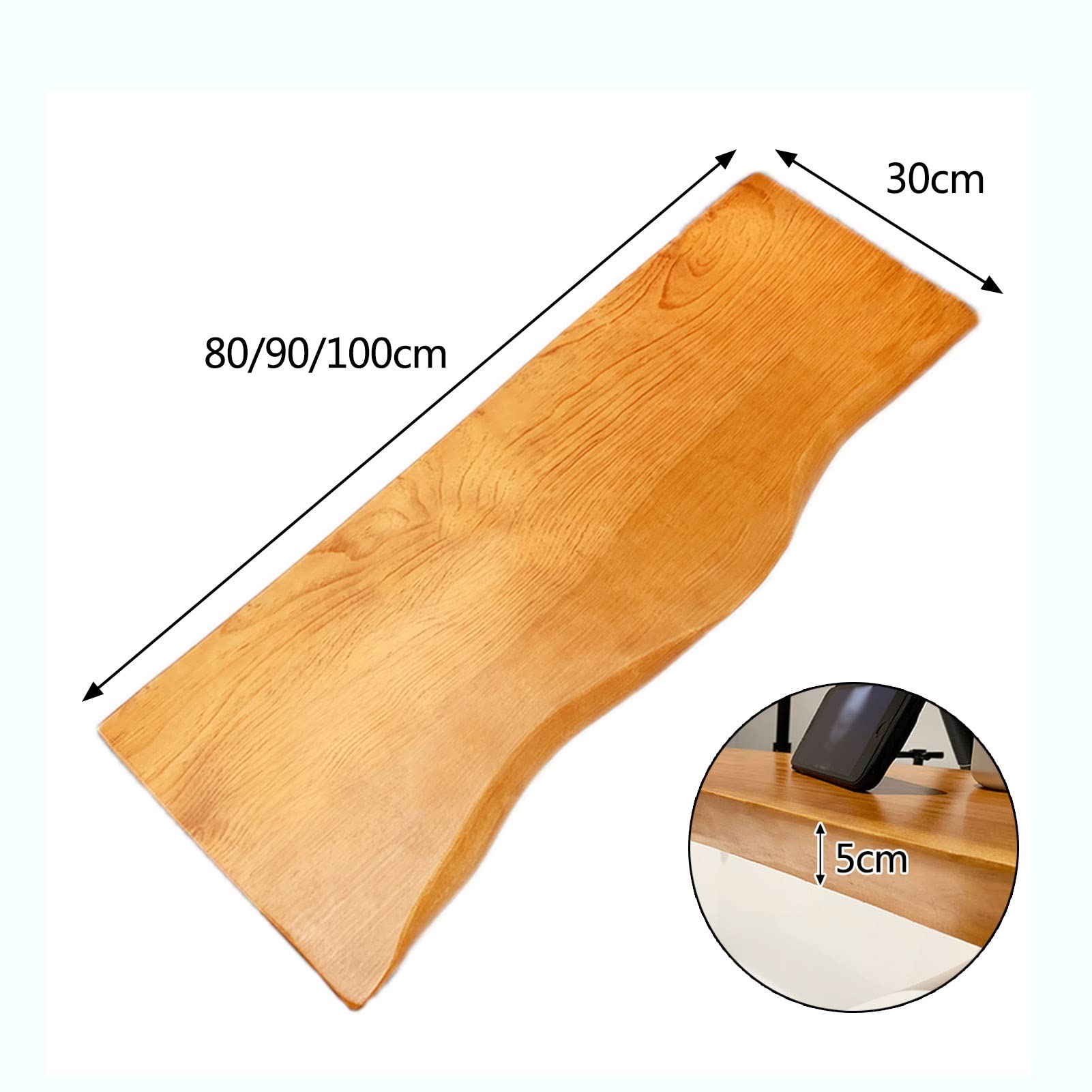 Bandeja impermeable para bañera, estante de baño de madera maciza de 5 cm de grosor, soporte ideal para tabletas, velas Boo, fácil de limpiar, perfecto para relajarse y cuidarse