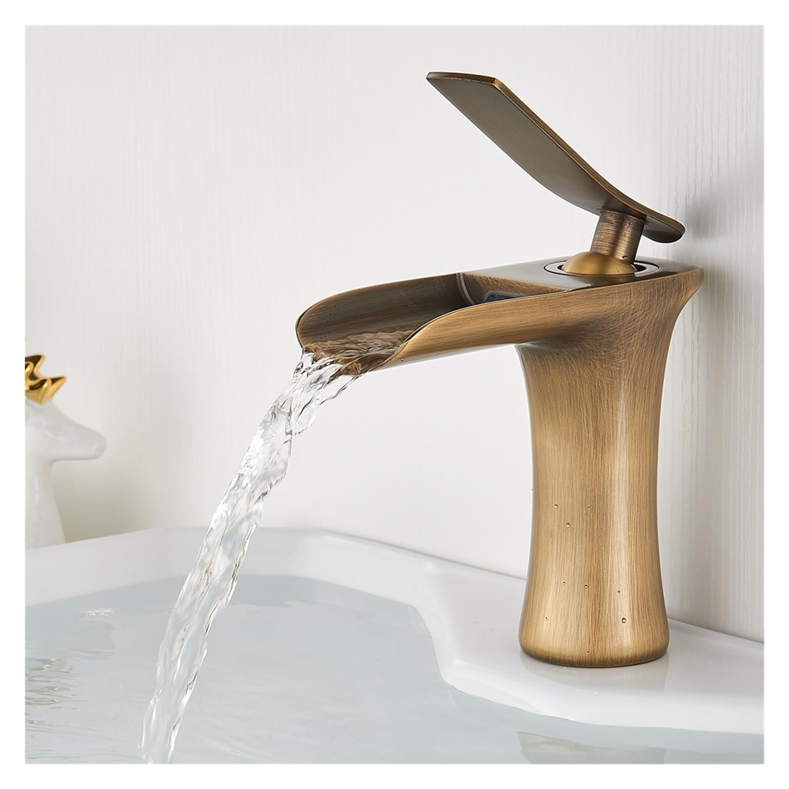 Robinet de lavabo laiton blanc mitigeur monocommande court
