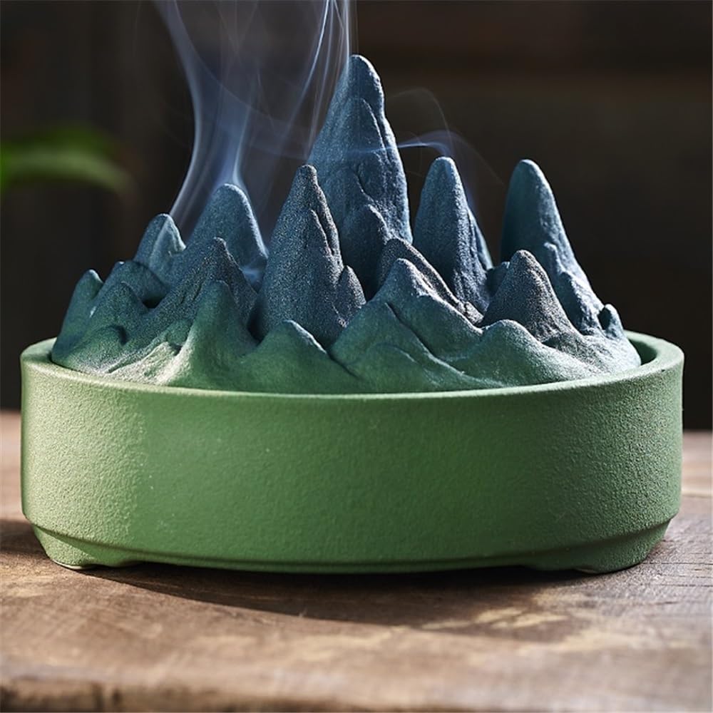 Bruciatore di incenso in ceramica con coperchio, porta for interni/esterni, for meditazione, yoga, spa, arredamento
