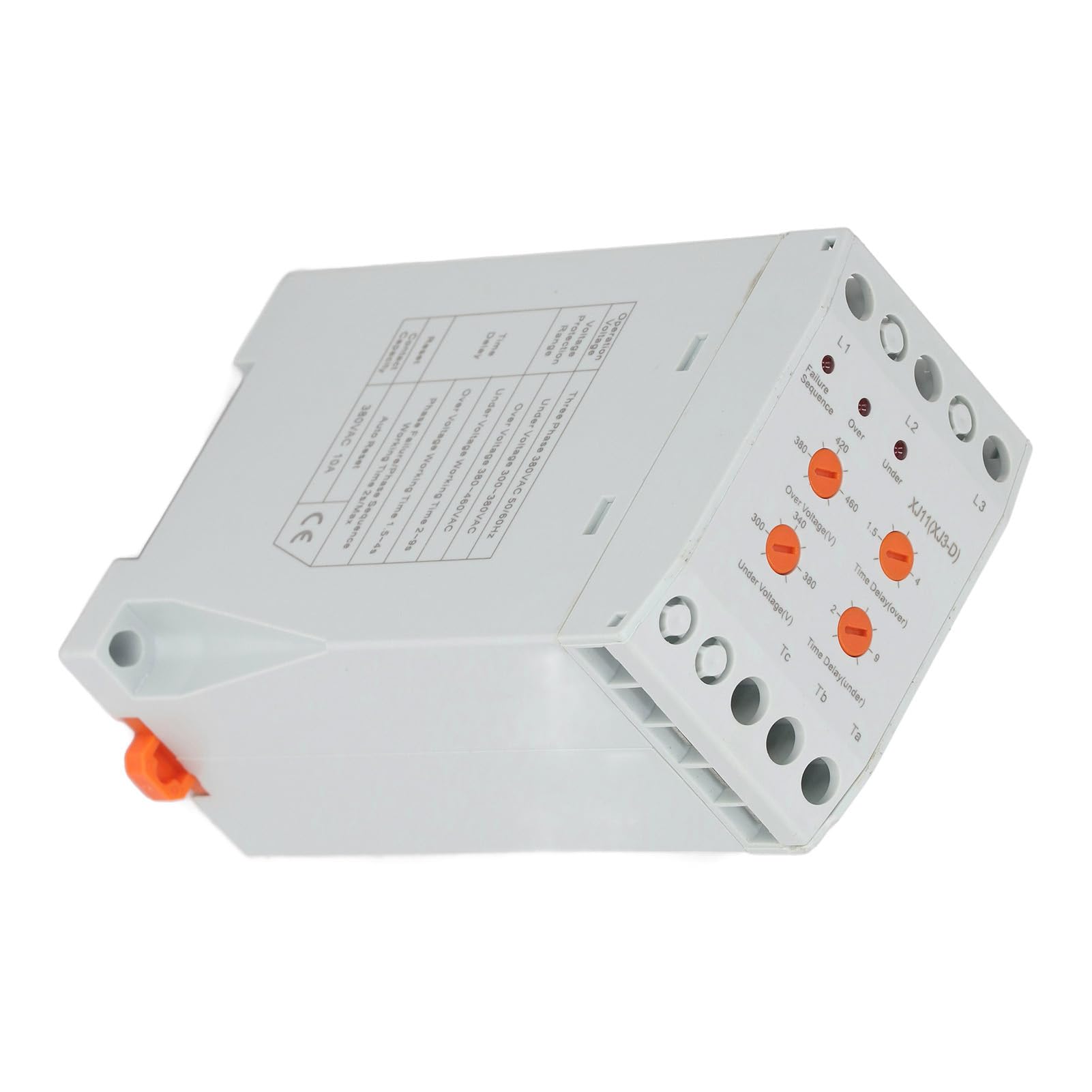 Protector de Secuencia de Fase de Voltaje AC380V, relé de Monitor de Voltaje Trifásico, Protector de bajo Sobrevoltaje, Montaje en Carril DIN de 35mm