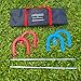 YDDS Horseshoes Outside Game Set-Portable Outdoor Horseshoe Set Includes 4 Professional Solid Steel Horseshoes with Solid Steel Stakes & Carrying Bag, Perfect for Backyard and Beach